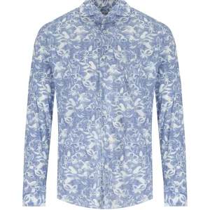 ARCHIVIUM LIGHT BLUE DENIM EFFECT FLORAL SHIRT