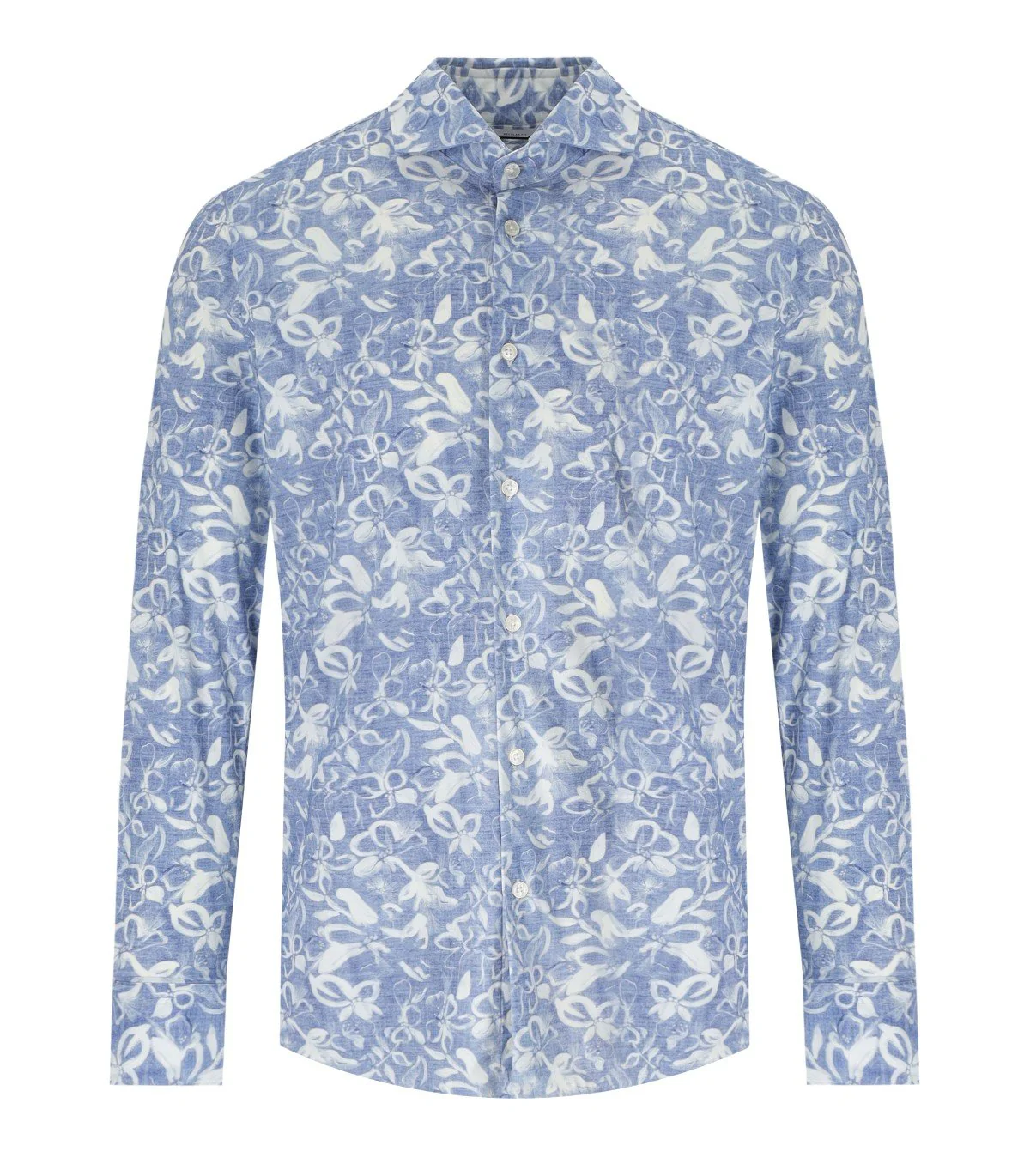 ARCHIVIUM LIGHT BLUE DENIM EFFECT FLORAL SHIRT