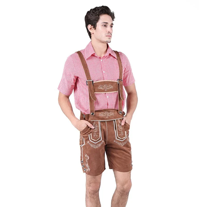Lederhosen court pour hommes avec bretelles et chemise - Leander – Image 8