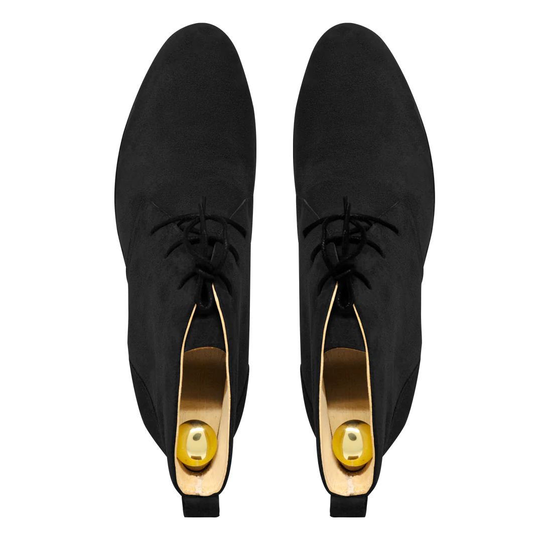 Ashley: Demi Bottes Homme- Daim Noir – Image 9