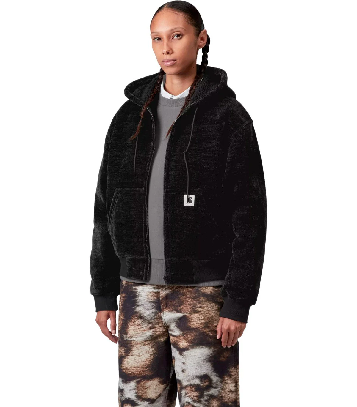 CARHARTT WIP W' OG ACTIVE BLACK REVERSIBLE HOODIE – Image 7