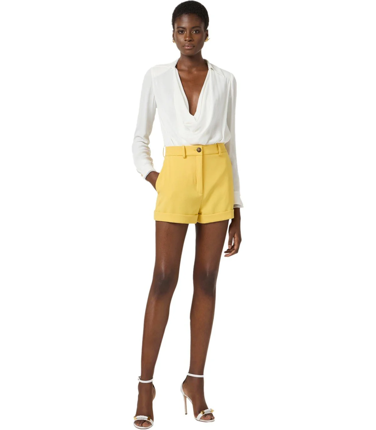 ELISABETTA FRANCHI IVORY BLOUSE-BODYSUIT – Image 3
