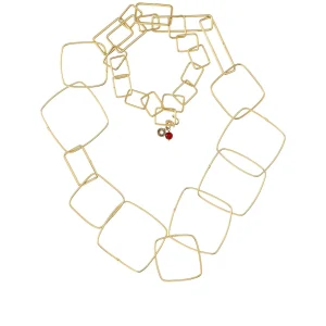 COLLANA GEOMETRIC OTTONE E PIETRE ÀLMALA