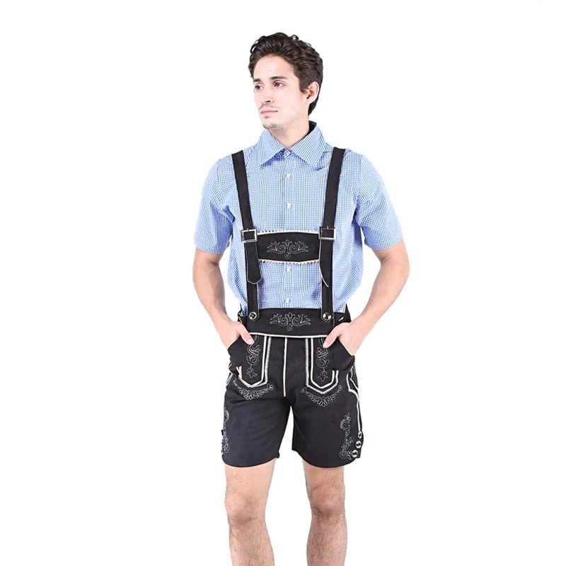 Lederhosen court pour hommes avec bretelles et chemise - Leander – Image 9