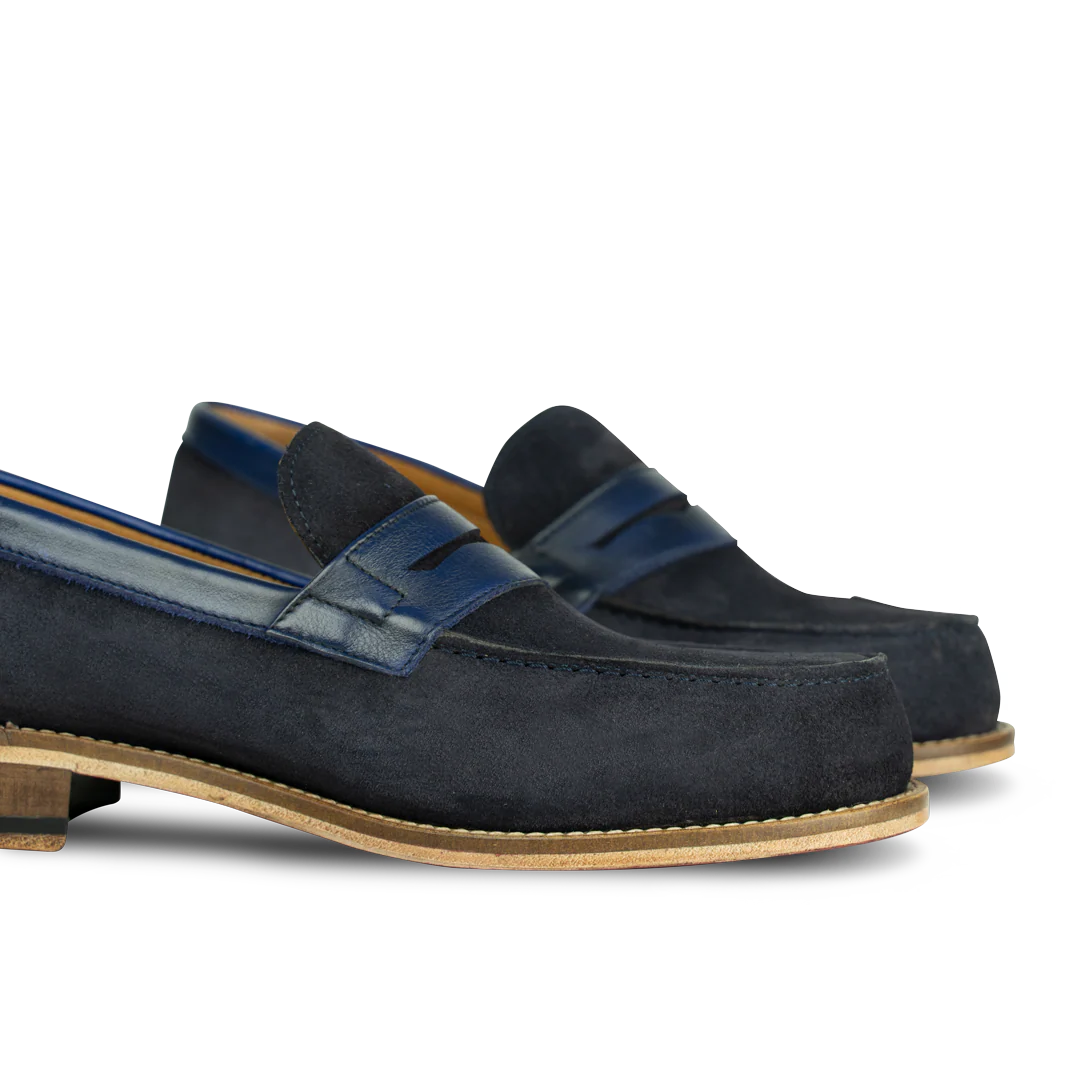 Beverley: Mocassin Homme - Daim Bleu – Image 6