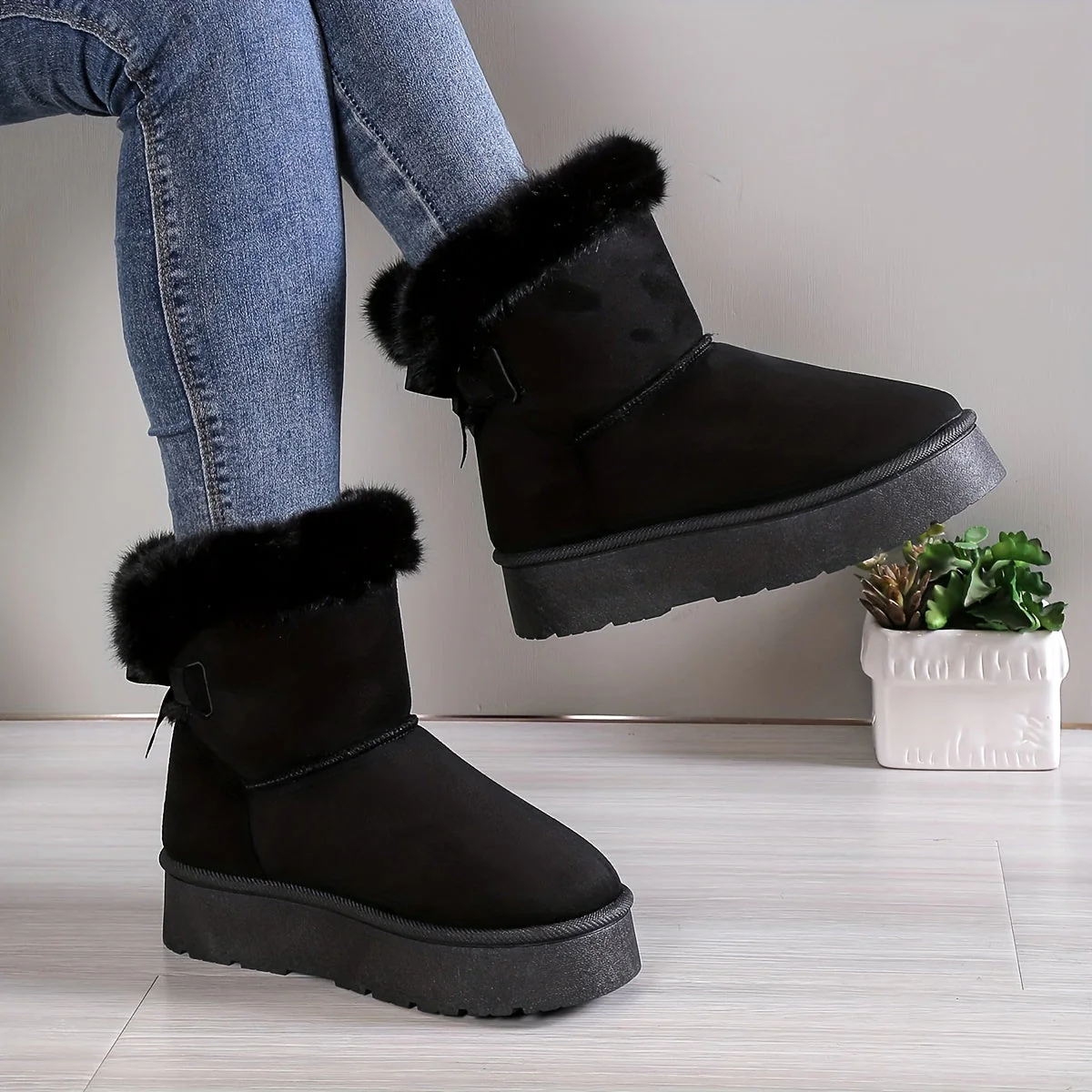 Bottes en Peluche à Doublure Thermique pour Femmes – Image 6