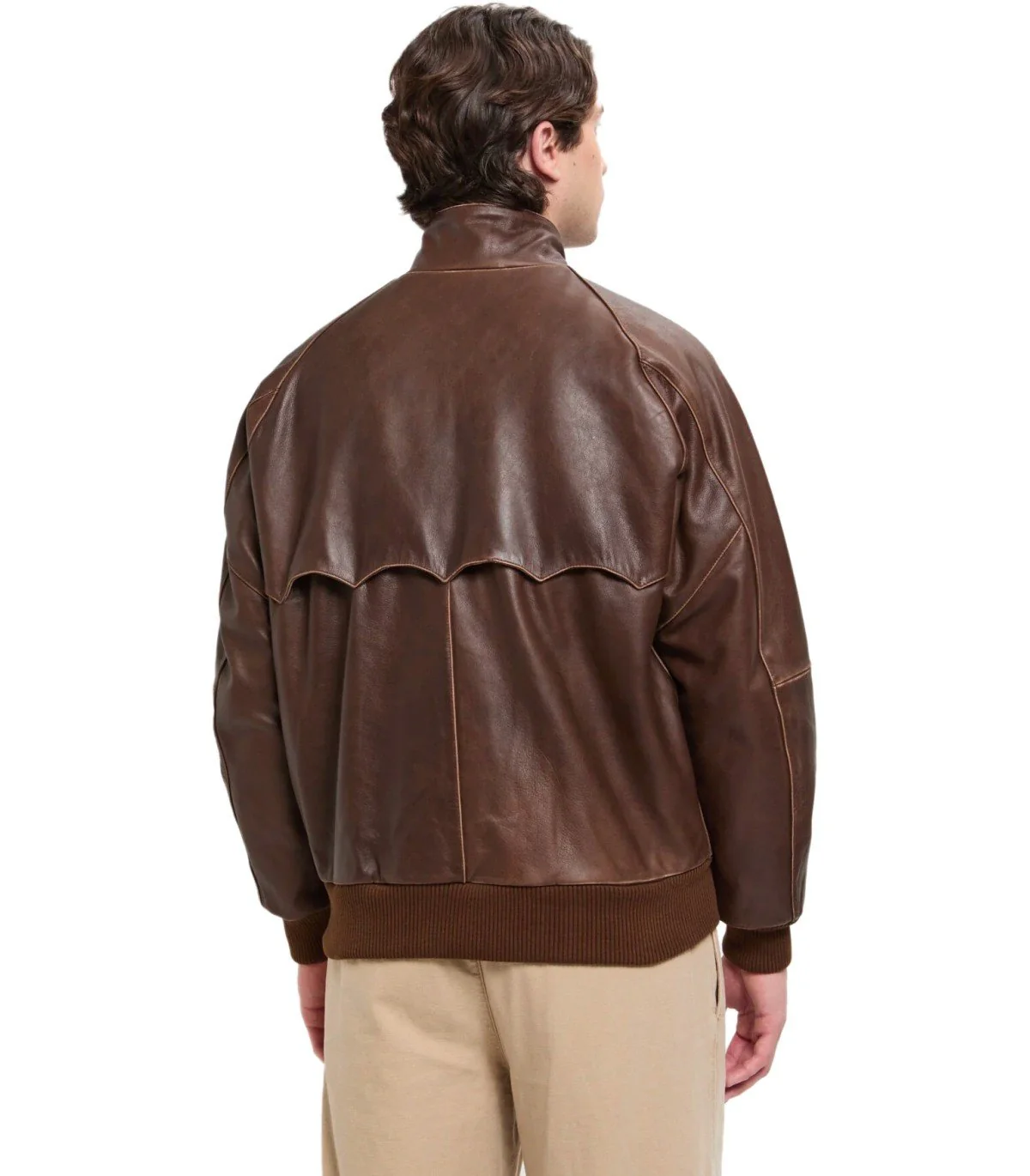 BARACUTA G9 LEATHER CHOCOLATE BOMBER JACKET – Image 6
