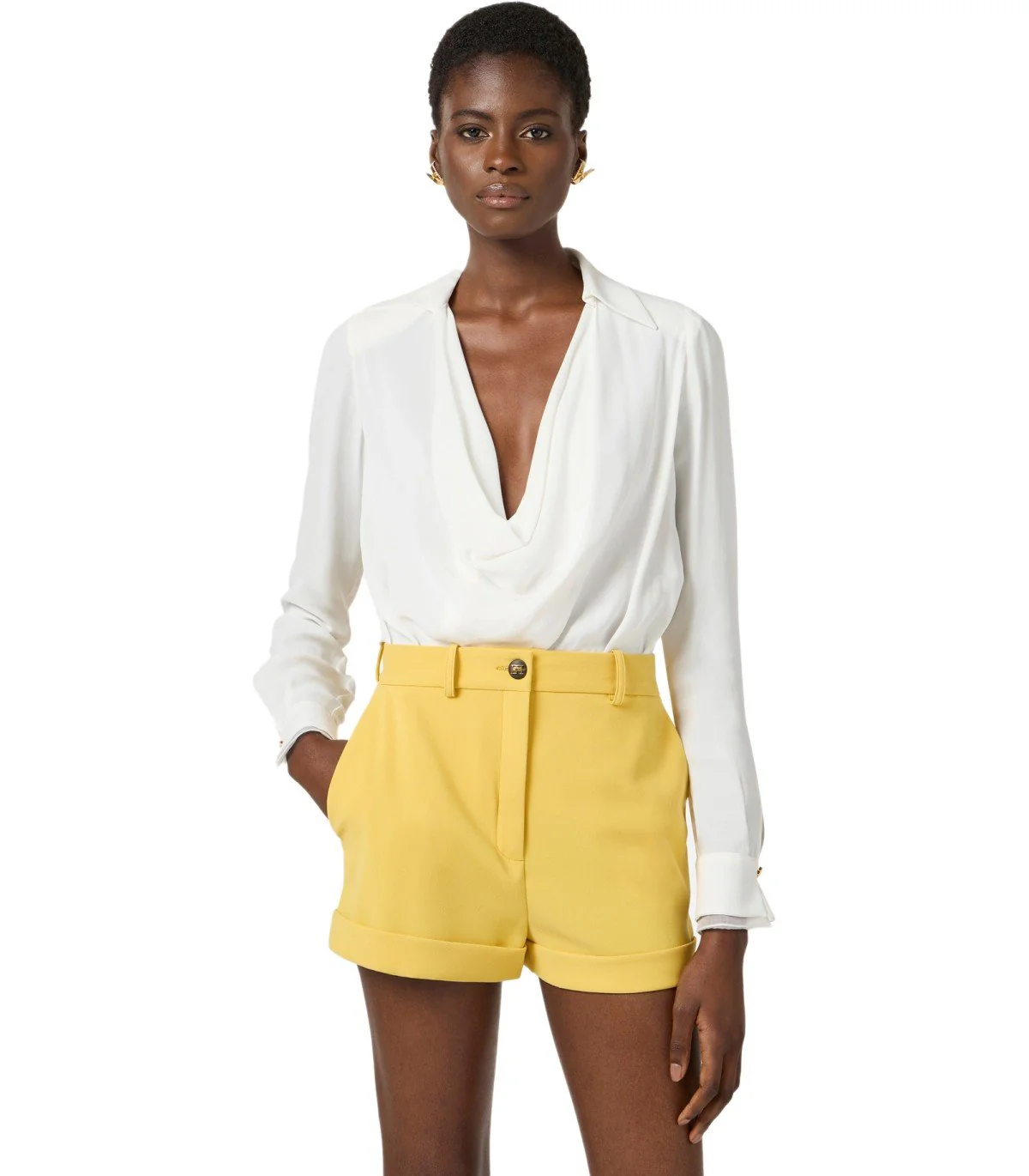 ELISABETTA FRANCHI IVORY BLOUSE-BODYSUIT – Image 5
