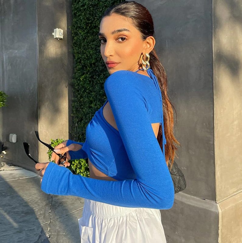 Crop-top sexy bleu – Image 5