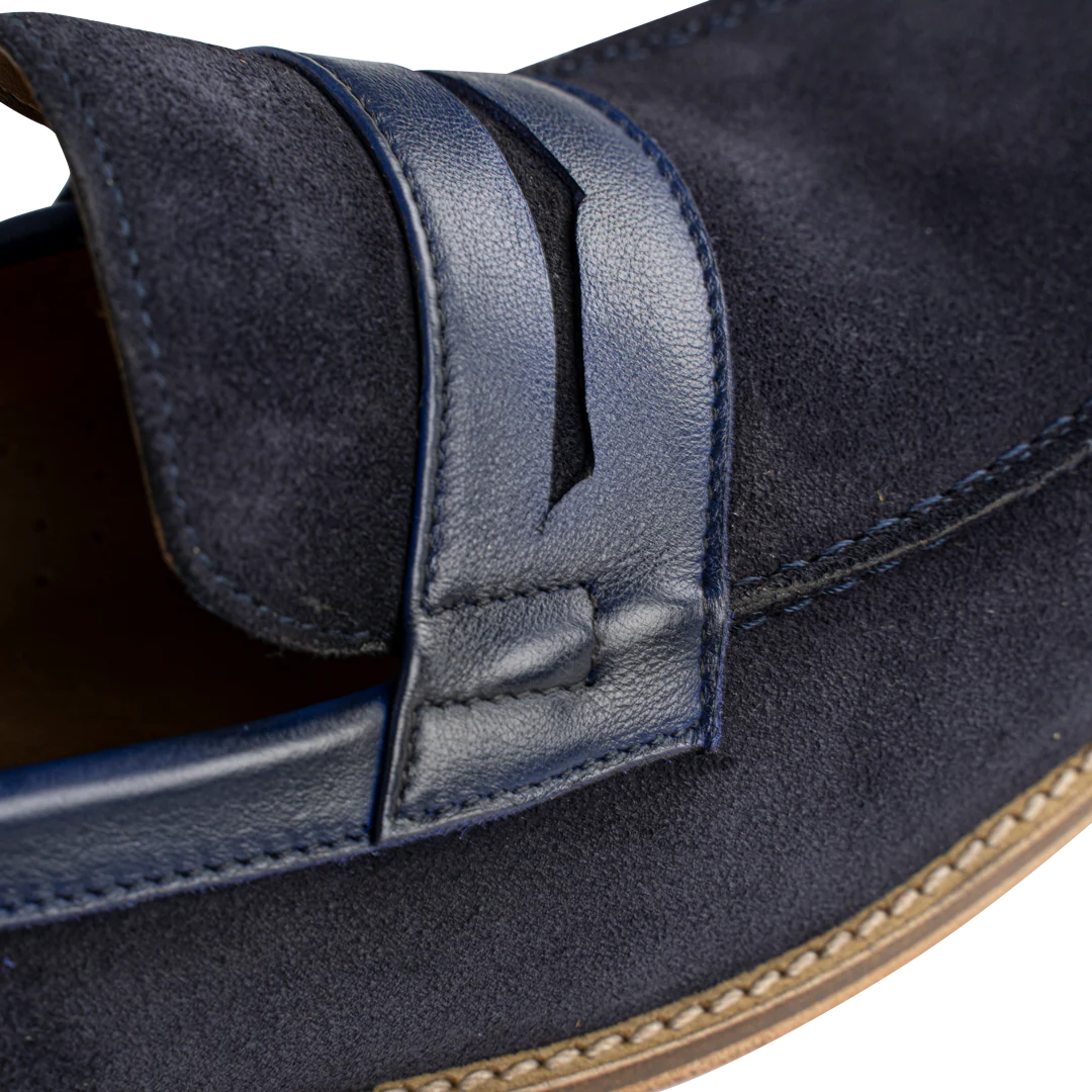 Beverley: Mocassin Homme - Daim Bleu – Image 8