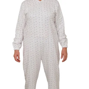 Grenouillère incontinence d'hiver à manches longues 100% coton