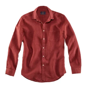 Portuguese Flannel Hemd Linen Bordeaux