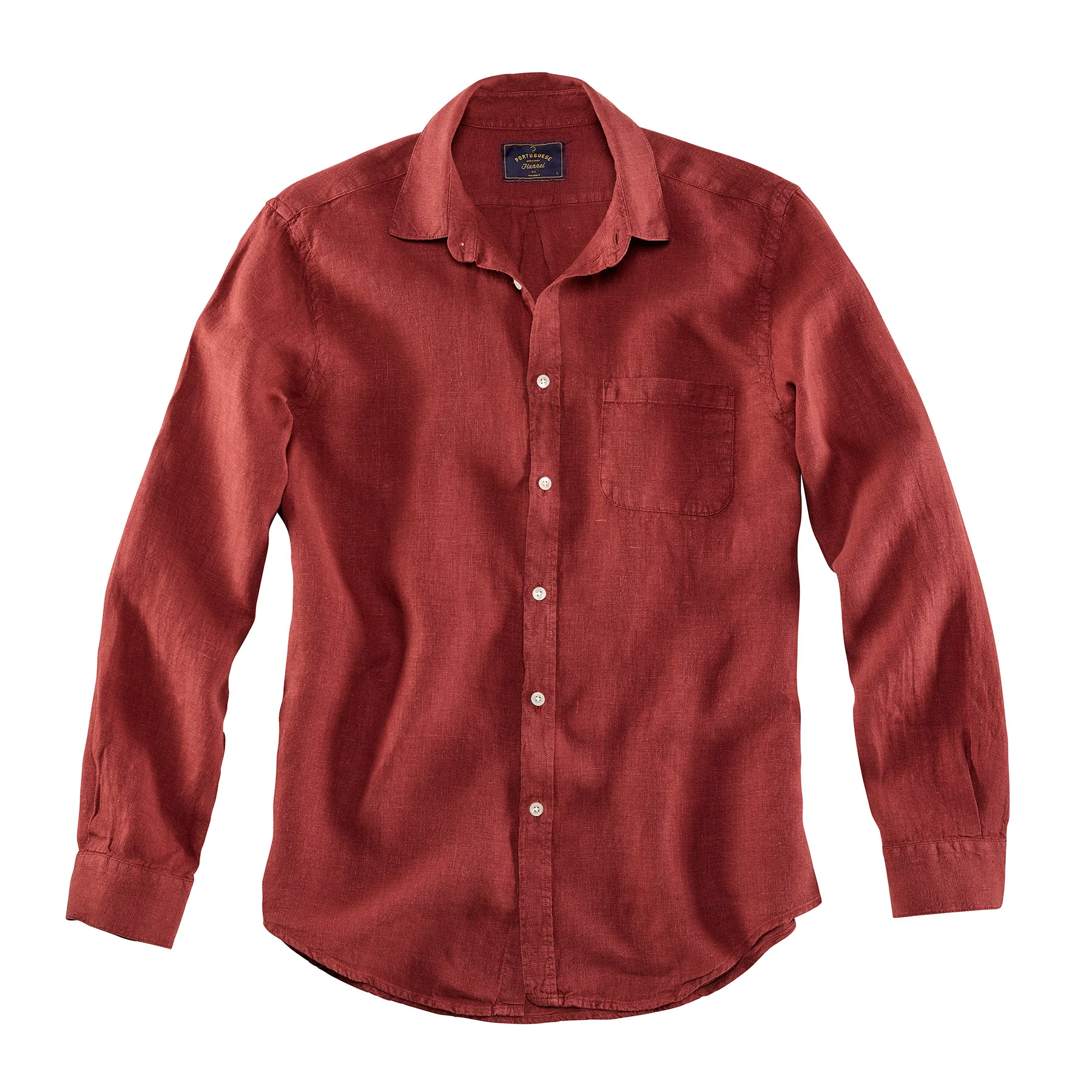 Portuguese Flannel Hemd Linen Bordeaux