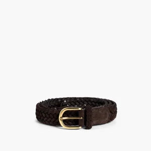 Braided Belt – Dark Brown Suede
