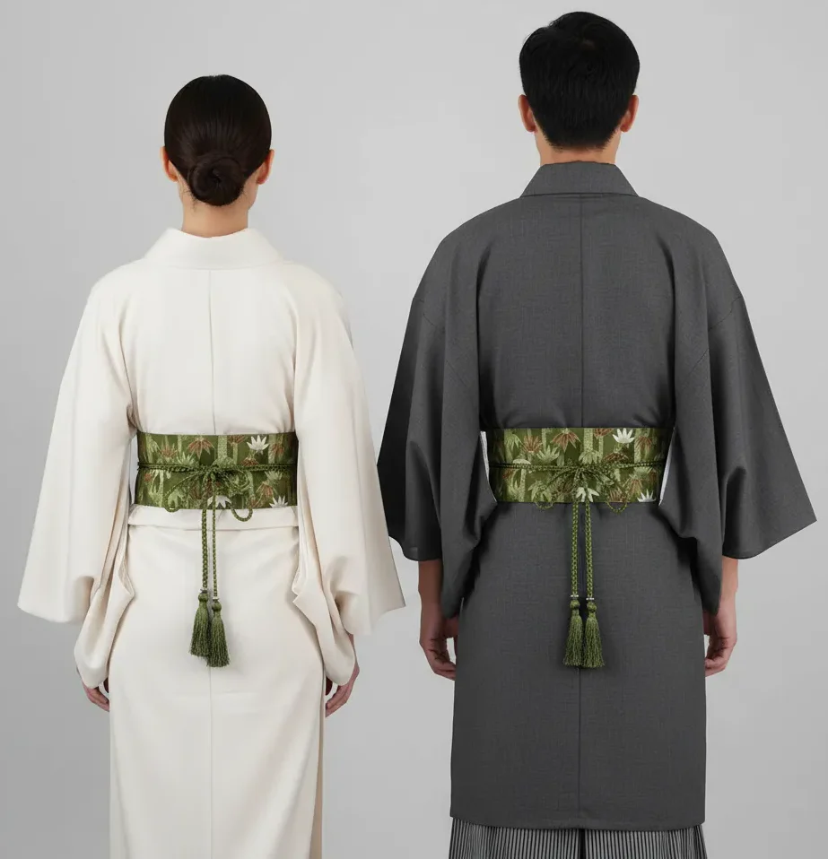 Ceinture Obi à cordon tressé Vert Bambou – Image 3