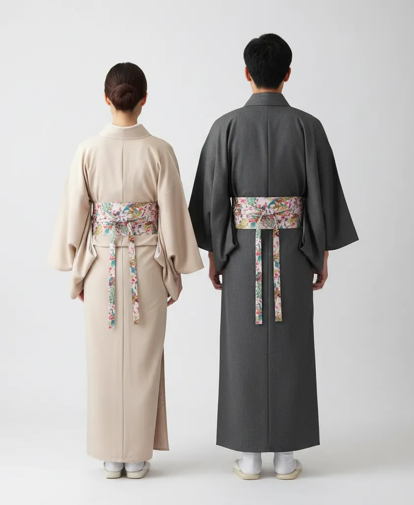 Ceinture Obi à nouer Rose Sakura – Image 3