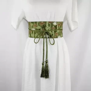 Ceinture Obi à cordon tressé Vert Bambou