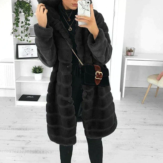 Manteau d'hiver à Capuche pour Femmes – Image 4