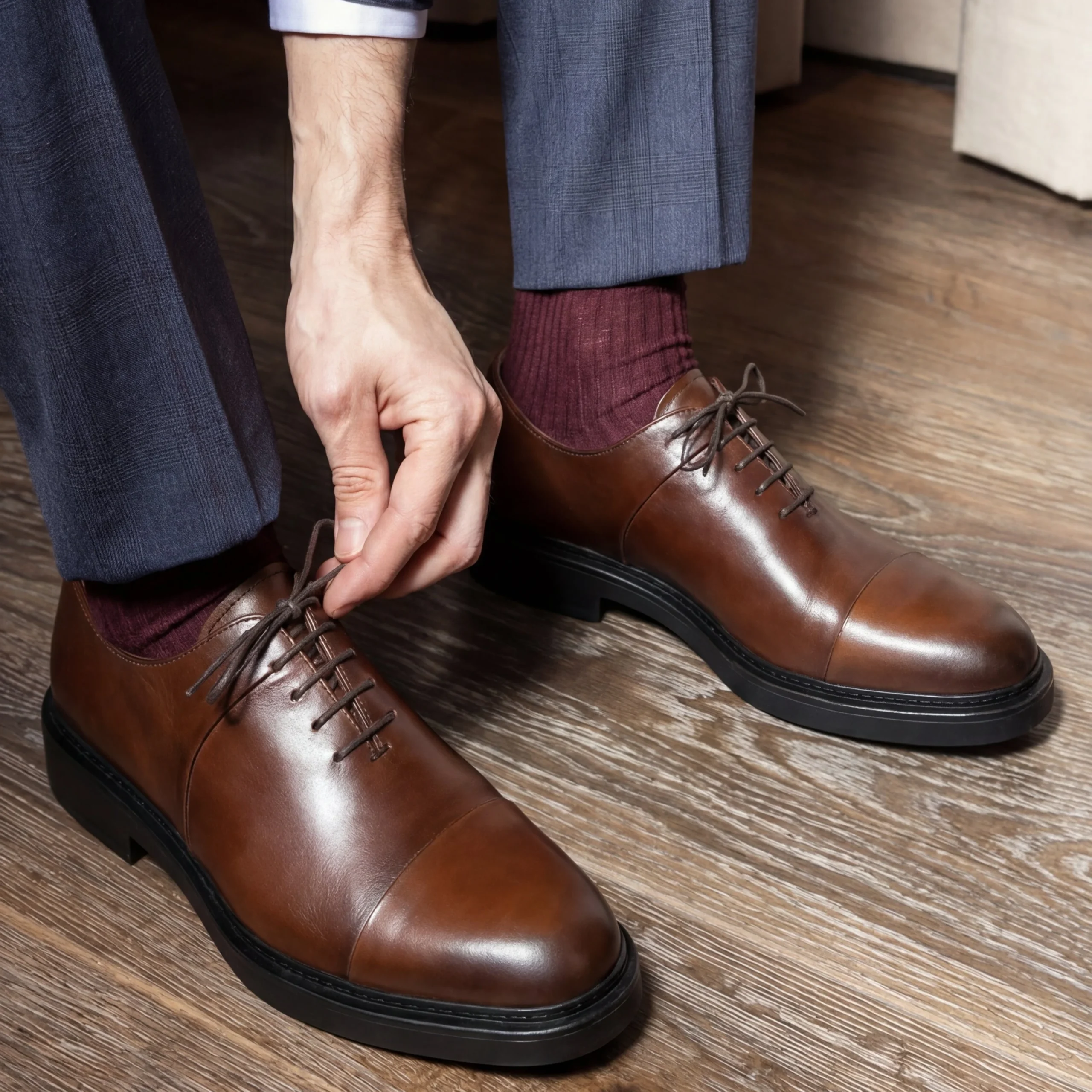 Edouard: Richelieu Homme - Cuir Marron – Image 3