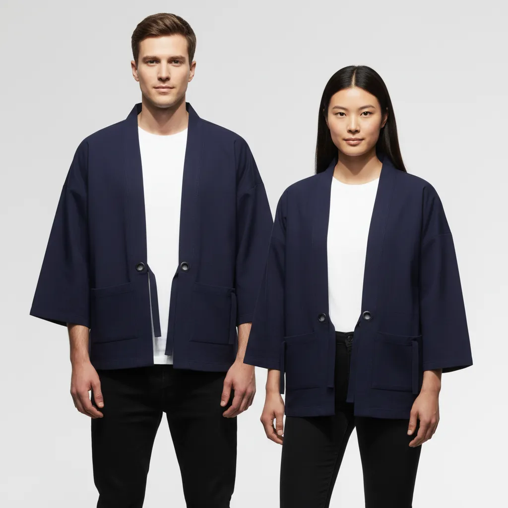 Haori ample bleu marine – Image 2