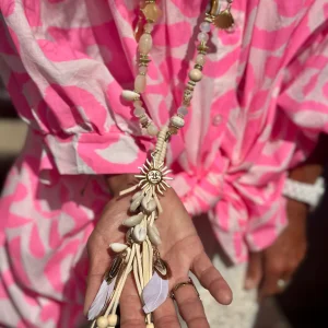 Sautoir beige INDIANA