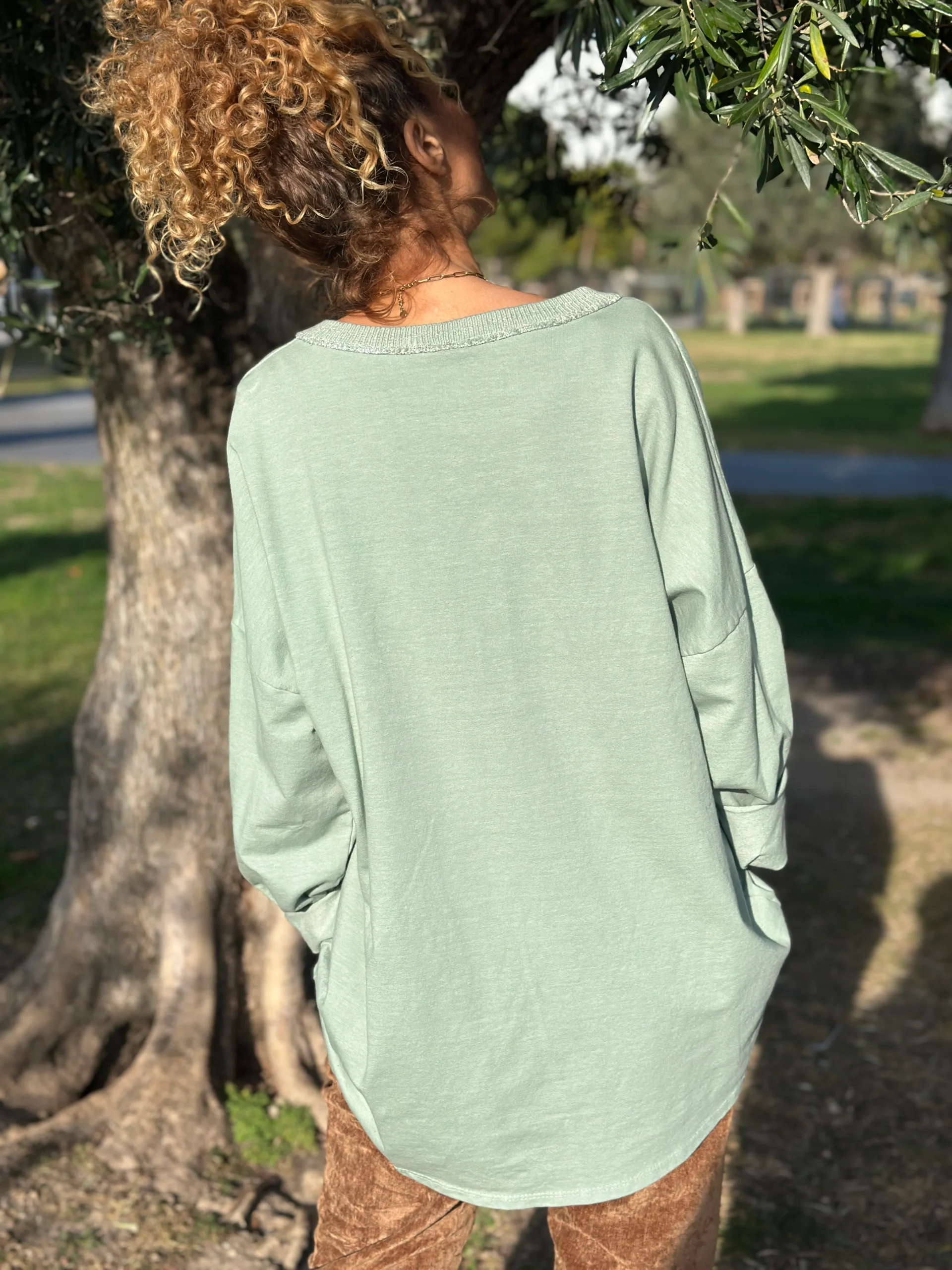 Sweat vert amande CREME – Image 4