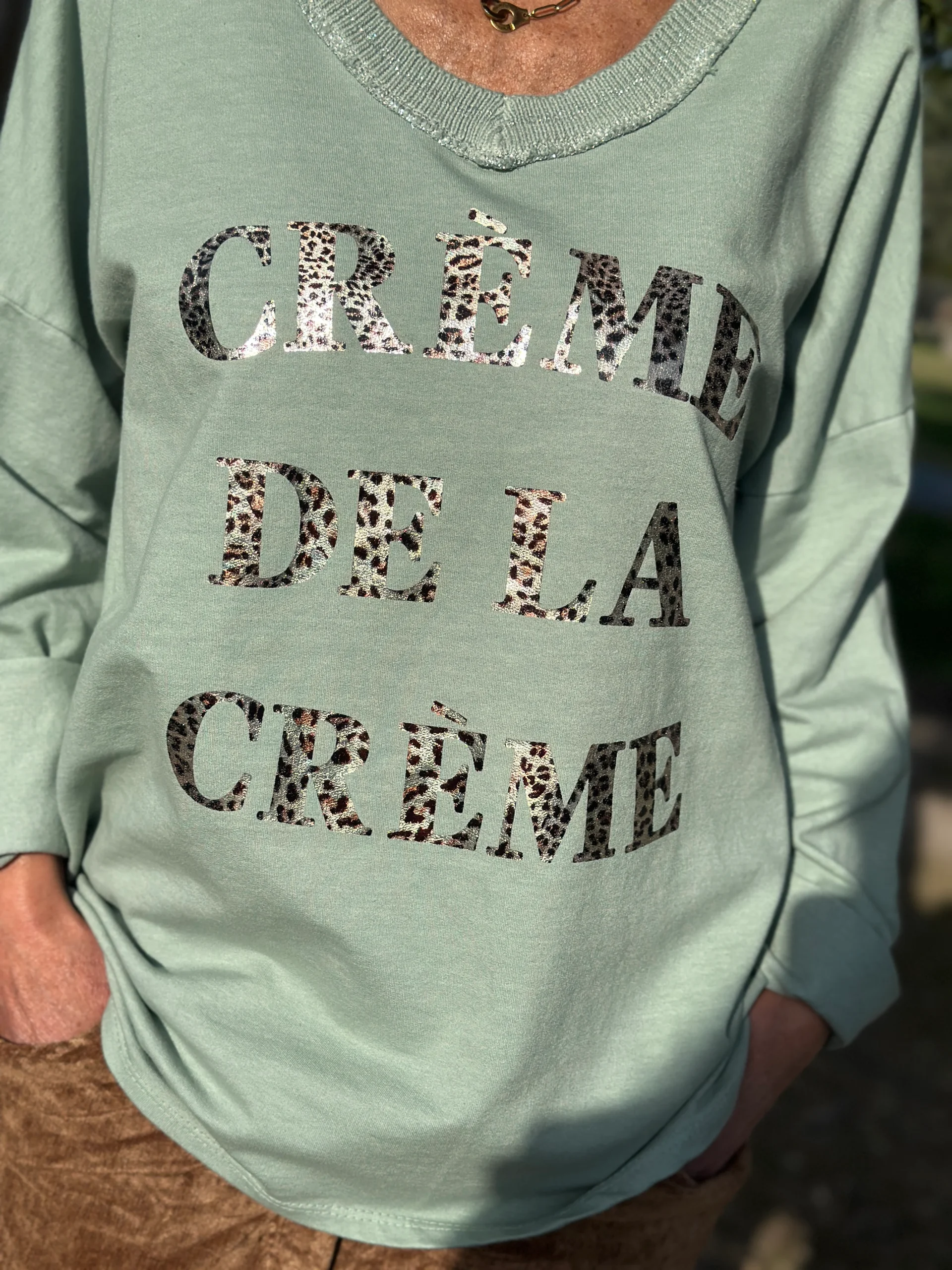 Sweat vert amande CREME – Image 5