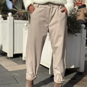 Pantalon beige CHEVRON