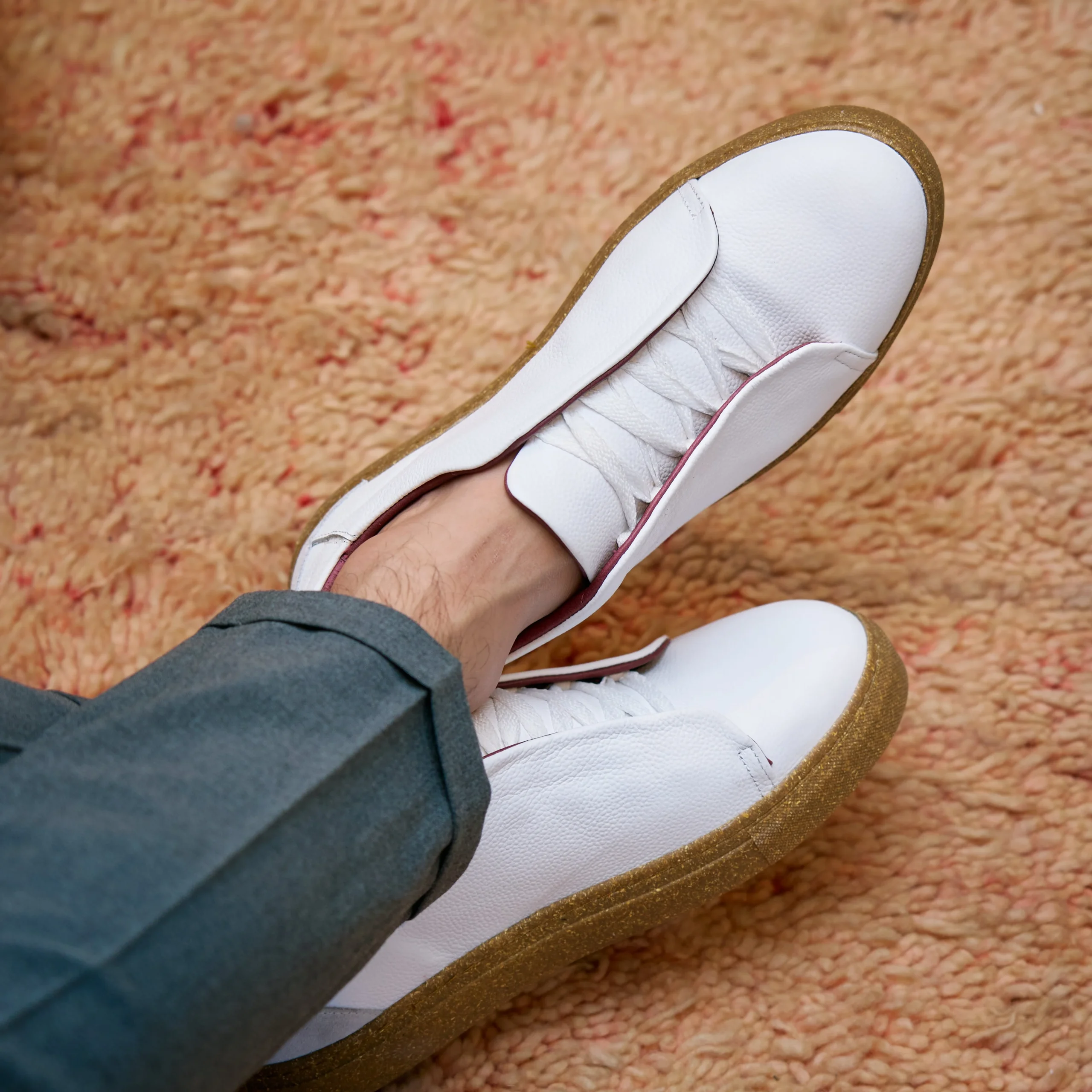 Albert : Sneakers Homme - Cuir Blanc – Image 3
