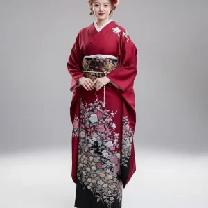 Kimono Furisode rouge