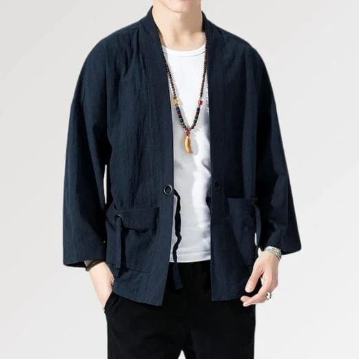 Haori ample bleu marine – Image 7