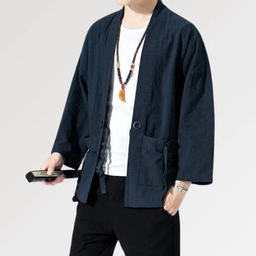Haori ample bleu marine – Image 6