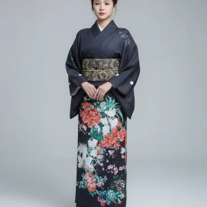 Kimono tomesode fleuri