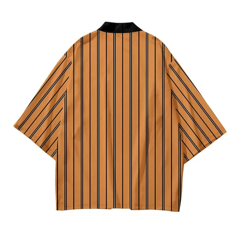 Veste kimono orange rayé – Image 6