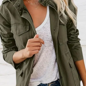 Veste Zippée pour Femmes avec Boutons et Poches