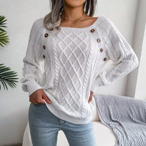 Pull en Maille Torsadée pour Femmes