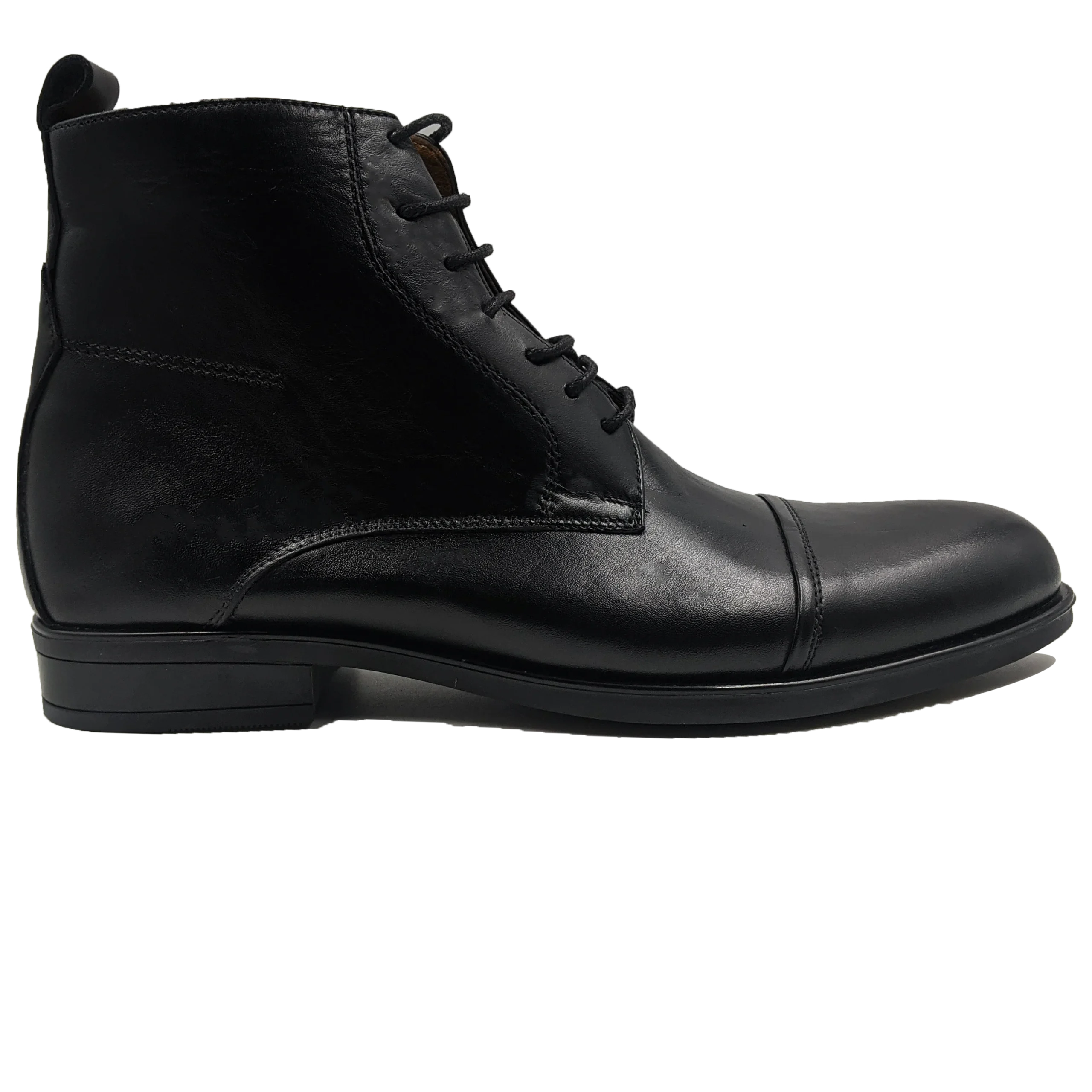 Barney: Demi Bottes Homme - Cuir Noir
