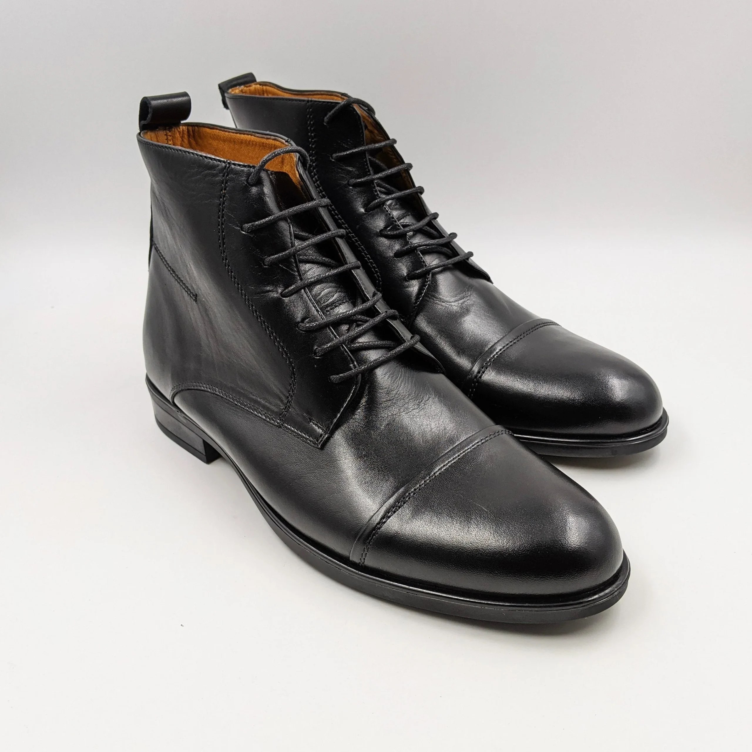 Barney: Demi Bottes Homme - Cuir Noir – Image 3