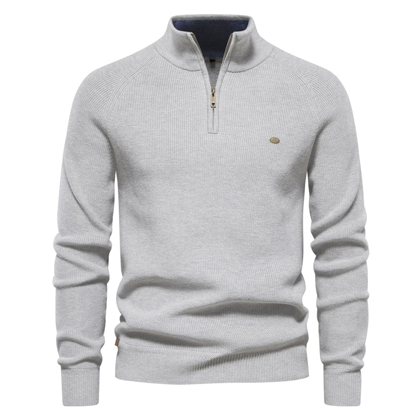 Pull-over en Tricot avec Col Zippé pour Hommes – Image 4