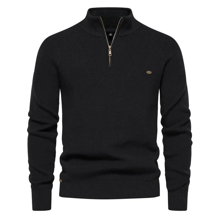 Pull-over en Tricot avec Col Zippé pour Hommes – Image 3