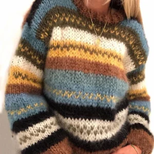 Pull en Tricot Multicolore pour Femmes