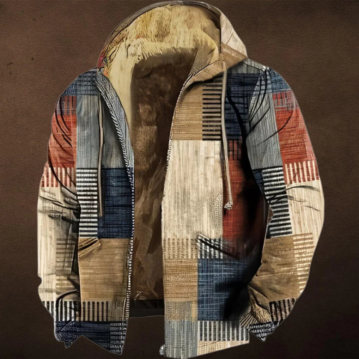 Veste à Capuche avec motifs Patchwork pour Hommes – Image 5
