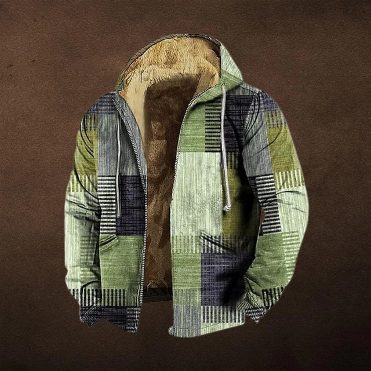 Veste à Capuche avec motifs Patchwork pour Hommes – Image 3