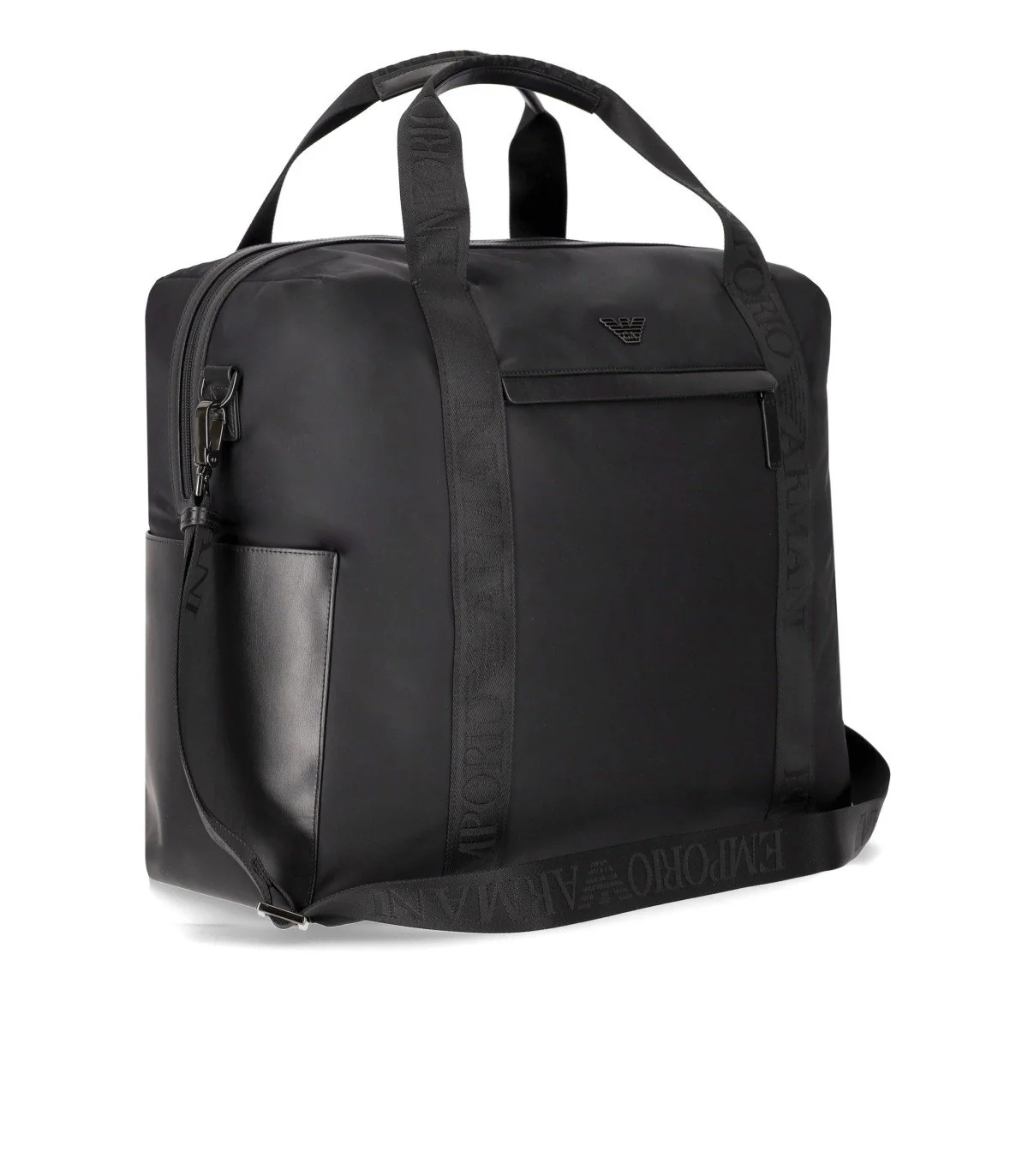 EMPORIO ARMANI NYLON BLACK DUFFLE BAG – Image 4