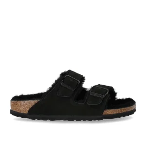 BIRKENSTOCK ARIZONA SHEARLING BLACK SANDAL
