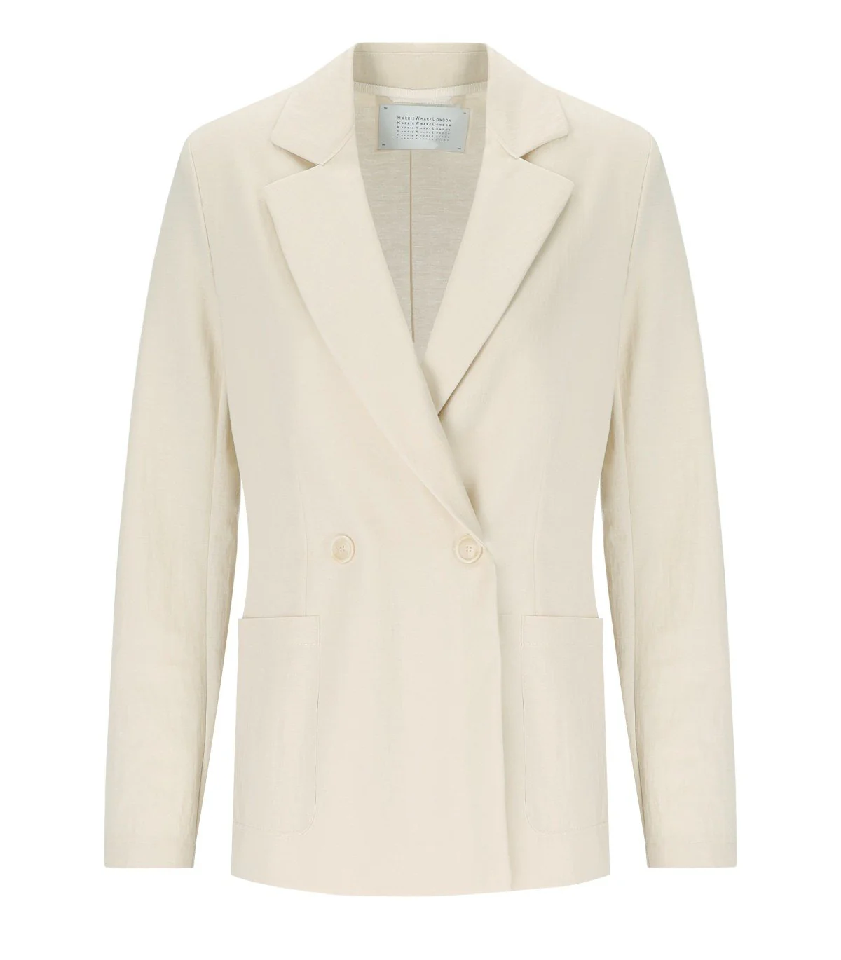 HARRIS WHARF LONDON IVORY DOUBLE-BREASTED BLAZER