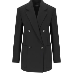 MAX MARA WEEKEND VELOCE BLACK DOUBLE-BREASTED BLAZER