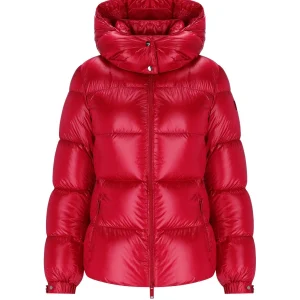 ADD SHINY CORTINA RED HOODED DOWN JACKET