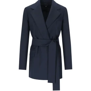MAX MARA WEEKEND TESO BLUE BELTED BLAZER