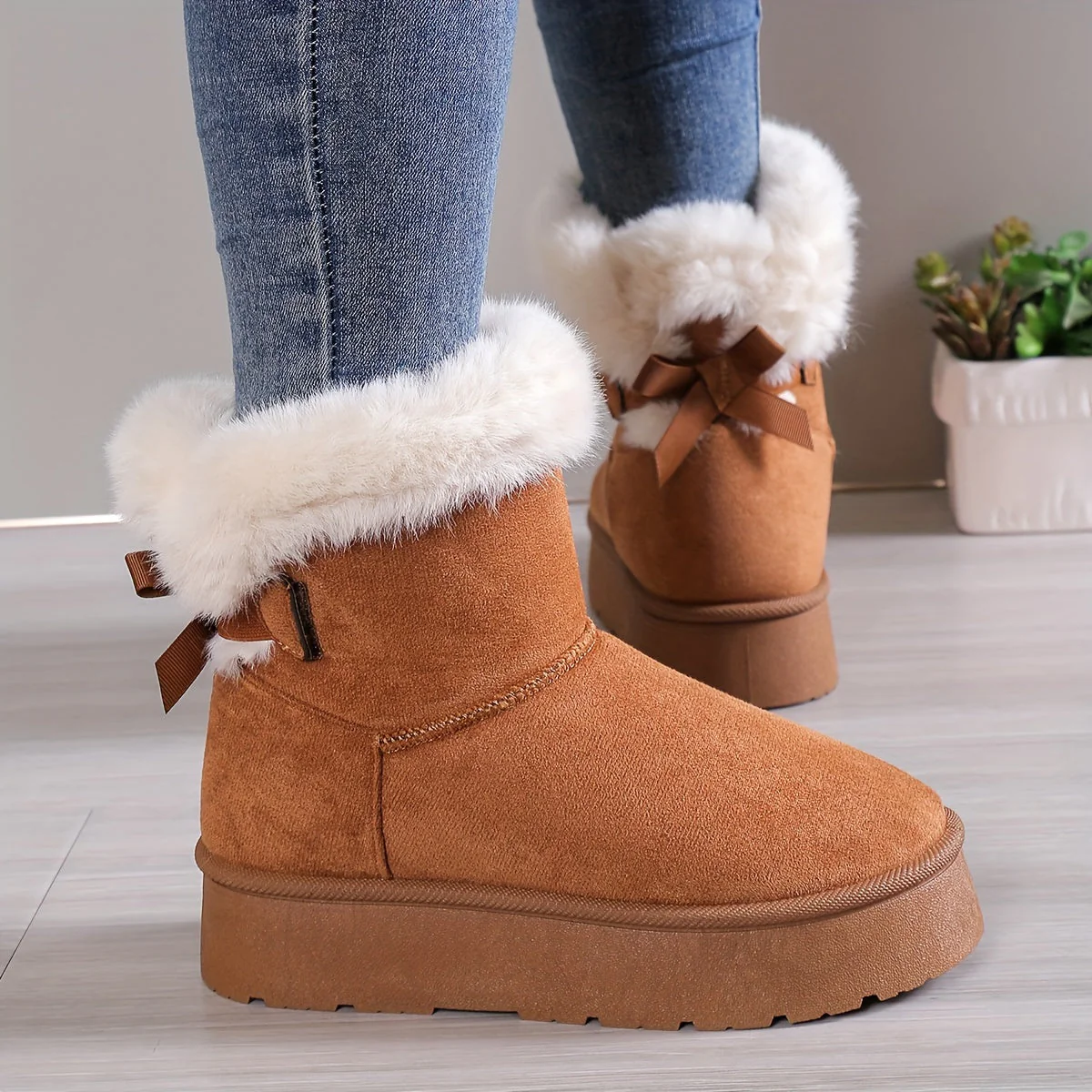 Bottes en Peluche à Doublure Thermique pour Femmes – Image 3